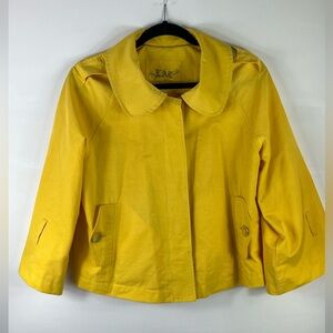 Live a Little LAL Trench Coat Wind Breaker Blazer Sz L Mustard Yellow Stylish